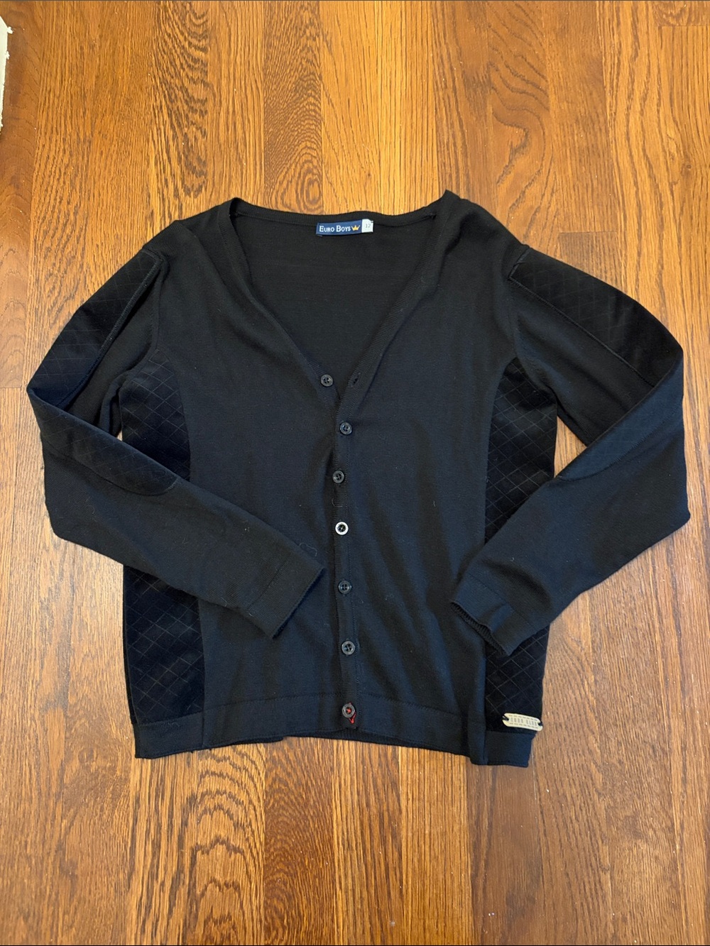 Euro Boys black Button-Front Cardigan Sweater